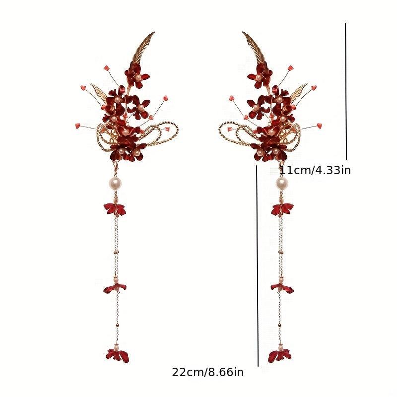 Pearl Tassel Flower Hair Clip Side Clip Hair Accessories