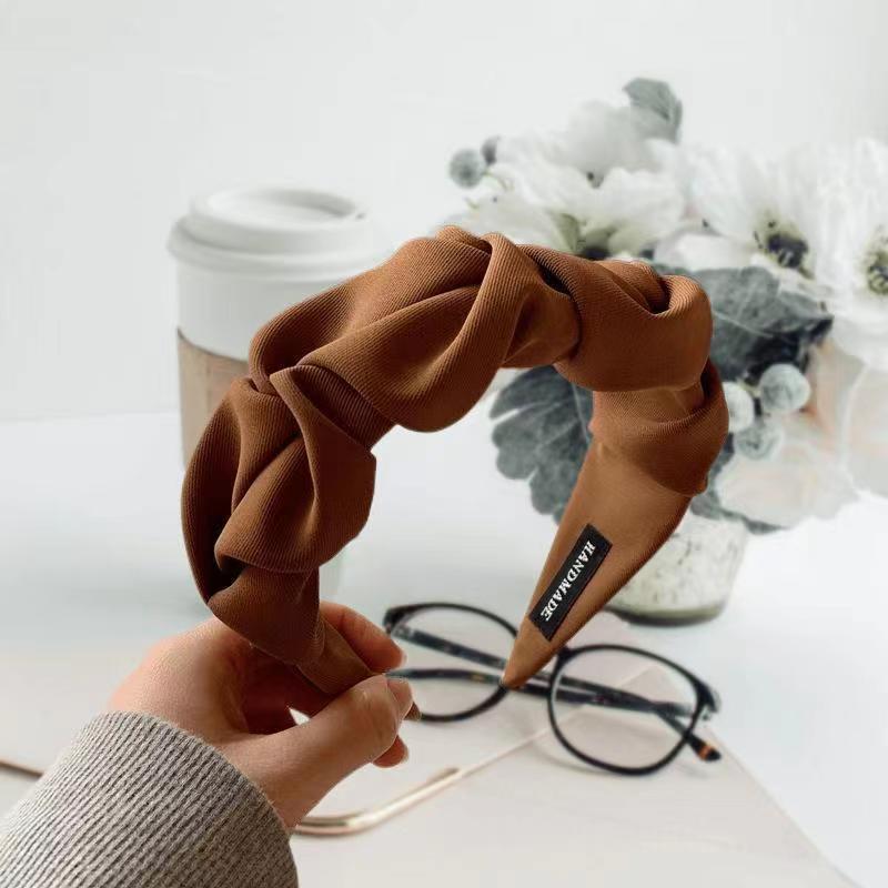 Retro Ruched Knotted Hairband for Summer Beach Travel
