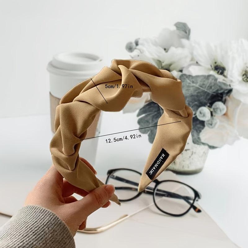 Retro Ruched Knotted Hairband for Summer Beach Travel