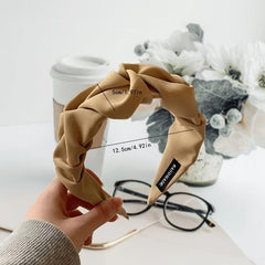 Retro Ruched Knotted Hairband for Summer Beach Travel