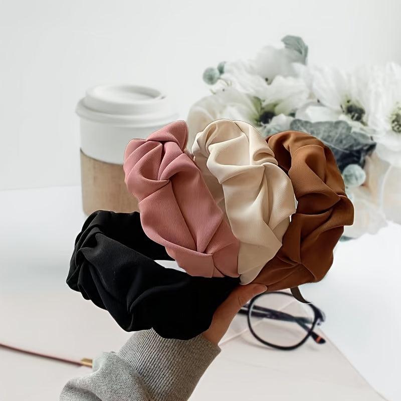 Retro Ruched Knotted Hairband for Summer Beach Travel