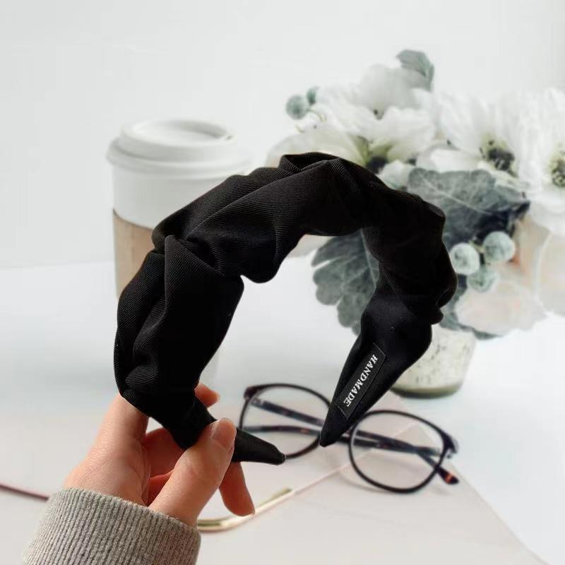 Retro Ruched Knotted Hairband for Summer Beach Travel