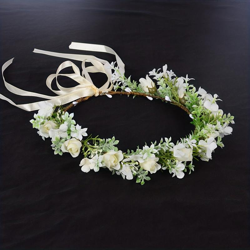 Boho Flower Wreath Headdress for Wedding Bride