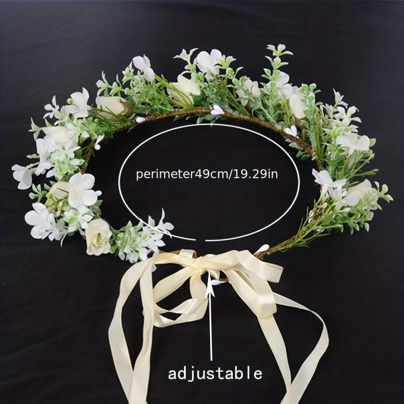 Boho Flower Wreath Headdress for Wedding Bride