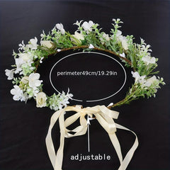 Boho Flower Wreath Headdress for Wedding Bride