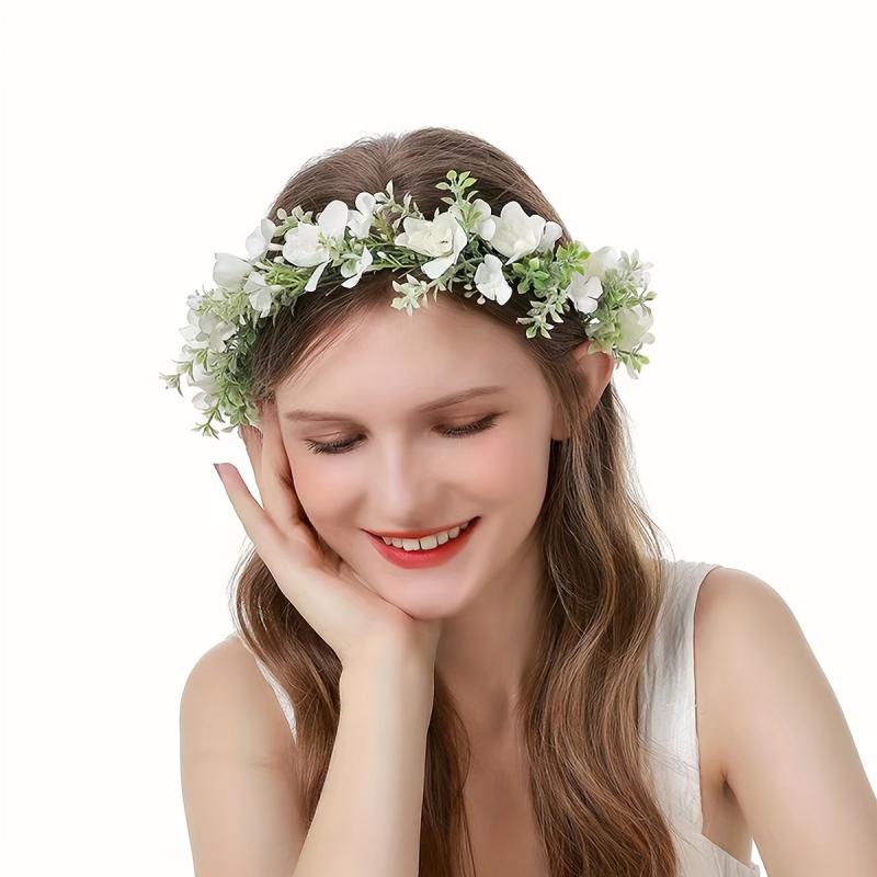 Boho Flower Wreath Headdress for Wedding Bride