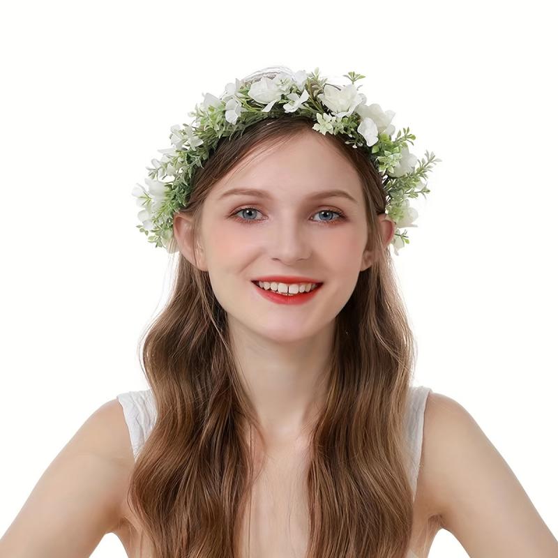 Boho Flower Wreath Headdress for Wedding Bride