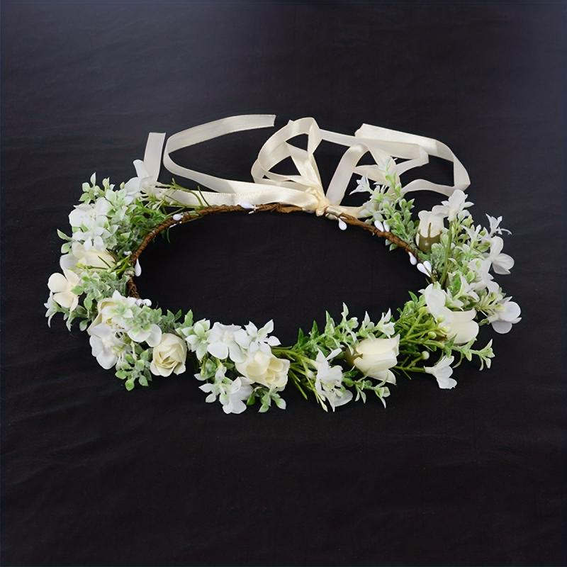 Boho Flower Wreath Headdress for Wedding Bride