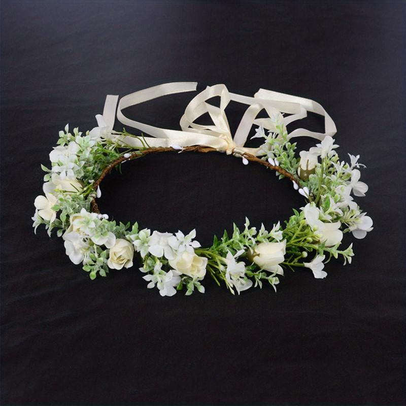 Boho Flower Wreath Headdress for Wedding Bride
