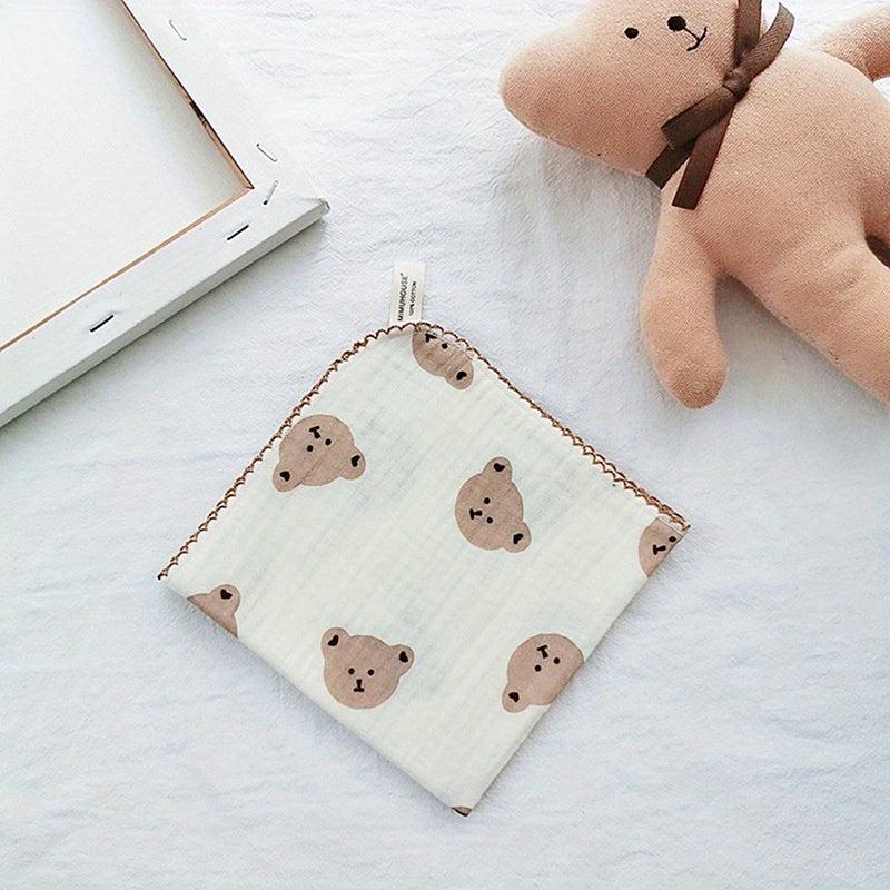 Animal Pattern Handkerchief Soft Face Towel Small Square Scarf Cartoon Hankies