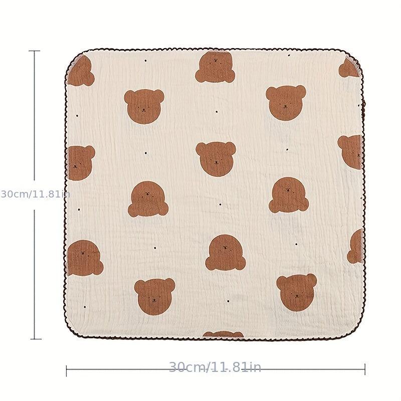 Animal Pattern Handkerchief Soft Face Towel Small Square Scarf Cartoon Hankies