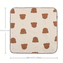 Animal Pattern Handkerchief Soft Face Towel Small Square Scarf Cartoon Hankies