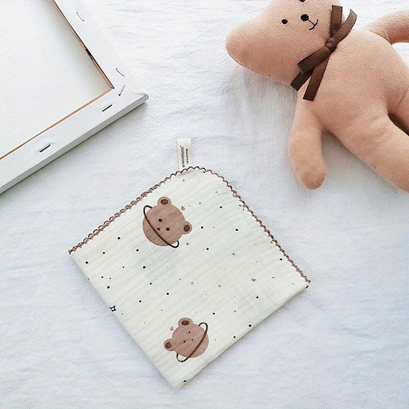 Animal Pattern Handkerchief Soft Face Towel Small Square Scarf Cartoon Hankies