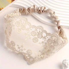 Wide Lace Flower Headband Stretchy Headdress Women Girls Hair Accessories