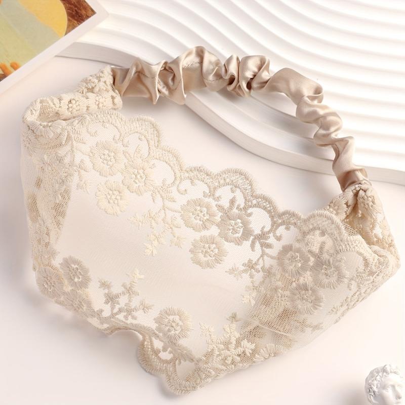 Wide Lace Flower Headband Stretchy Headdress Women Girls Hair Accessories