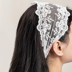 Wide Lace Flower Headband Stretchy Headdress Women Girls Hair Accessories