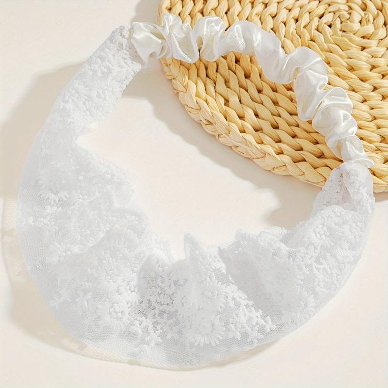 Wide Lace Flower Headband Stretchy Headdress Women Girls Hair Accessories