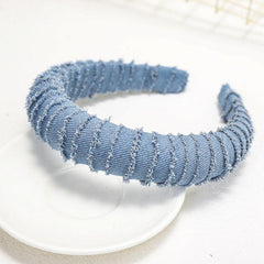 Women's Denim Fabric Headband with Golden Chain Hair Accessories