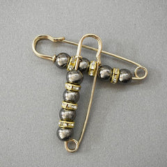 Metal Rhinestone Golden Brooch Pin Women's Accessories