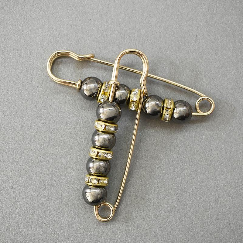 Metal Rhinestone Golden Brooch Pin Women's Accessories