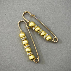 Metal Rhinestone Golden Brooch Pin Women's Accessories