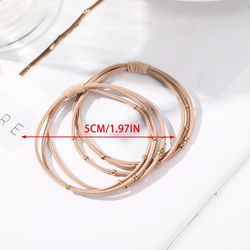 10PCS Women Elastic Hair Bands Headbands Gold Beads Scrunchies Hair Tie