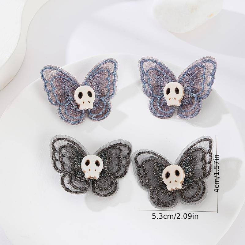 Butterfly Skull Hair Clip Y2K Punk Barrette Hair Accessories For Women Cosplay