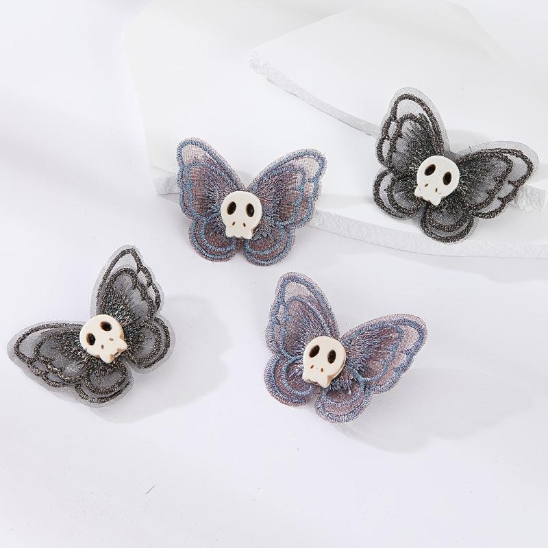 Butterfly Skull Hair Clip Y2K Punk Barrette Hair Accessories For Women Cosplay