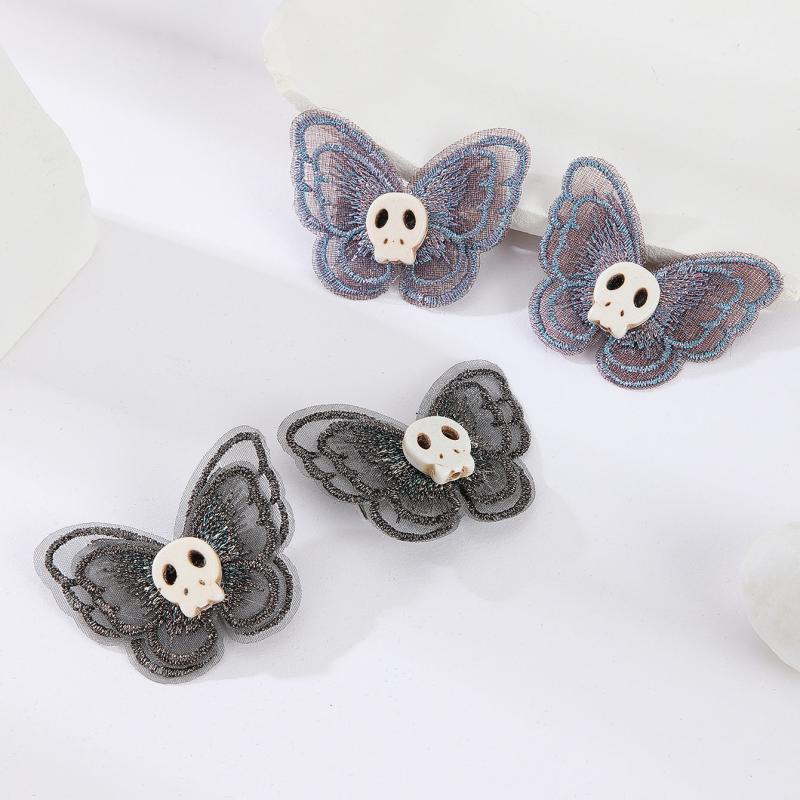 Butterfly Skull Hair Clip Y2K Punk Barrette Hair Accessories For Women Cosplay