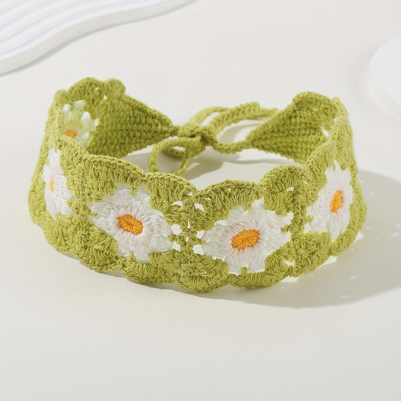 Crochet Sun Flower Headband Woven Hair Band Accessory