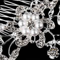 Bridal Rhinestone Hair Comb Faux Pearl Wedding Accessories