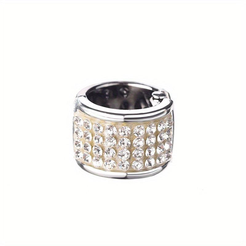 Gold Rhinestone Hair Rings Aluminum Dreadlocks Metal Hair Cuffs