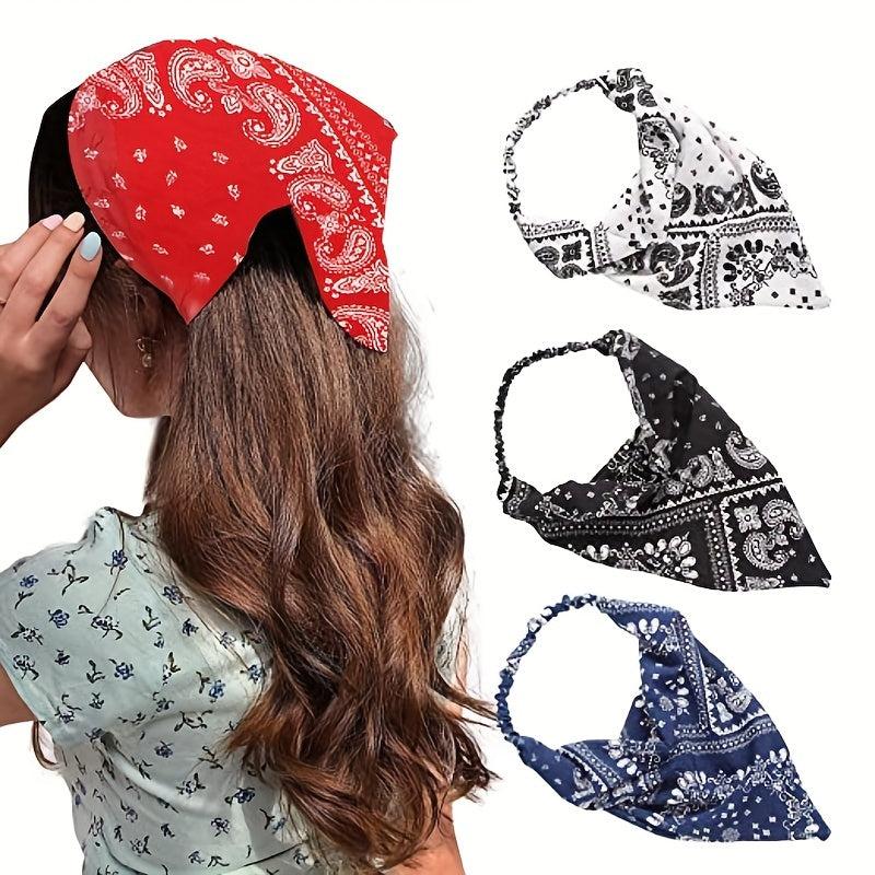 Bohemian Triangle Elastic Hair Band Retro Romantic Headscarf