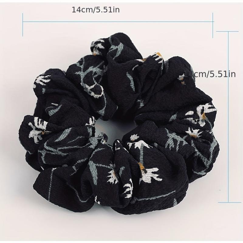 Flower Pattern Hair Tie Elastic Scrunchie Ponytail Hair Rope