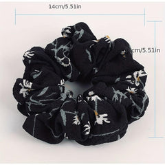 Flower Pattern Hair Tie Elastic Scrunchie Ponytail Hair Rope