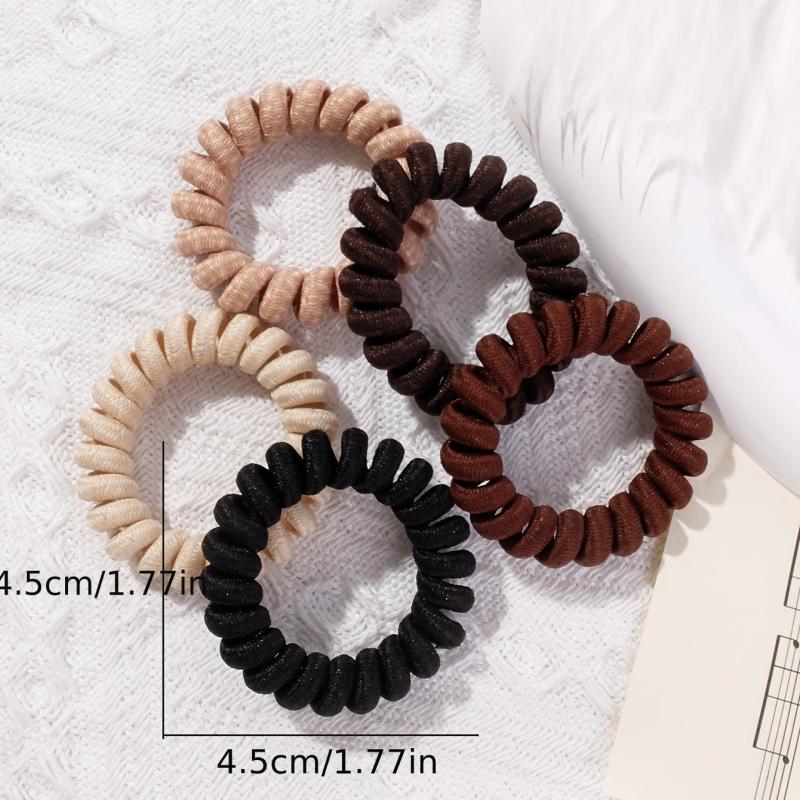 5pcs Coil Wire Hair Tie Elastic Hair Protective Ponytail Holder