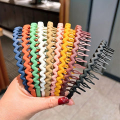 8pcs Candy Teeth Hair Band Solid Headband Style Head Hoop For Skincare Makeup