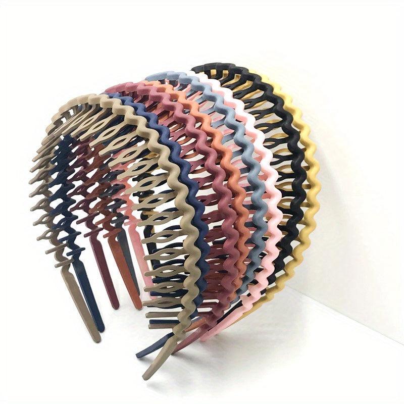 8pcs Candy Teeth Hair Band Solid Headband Style Head Hoop For Skincare Makeup