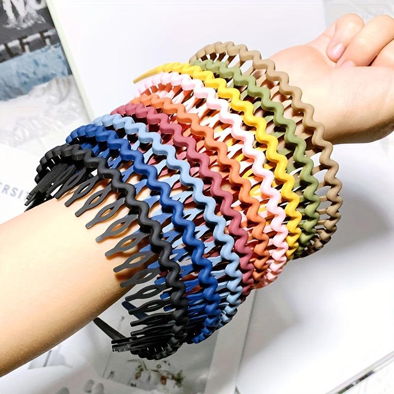 2pcs Solid Teeth Hair Band, Sweet Style Headband for Women Girls