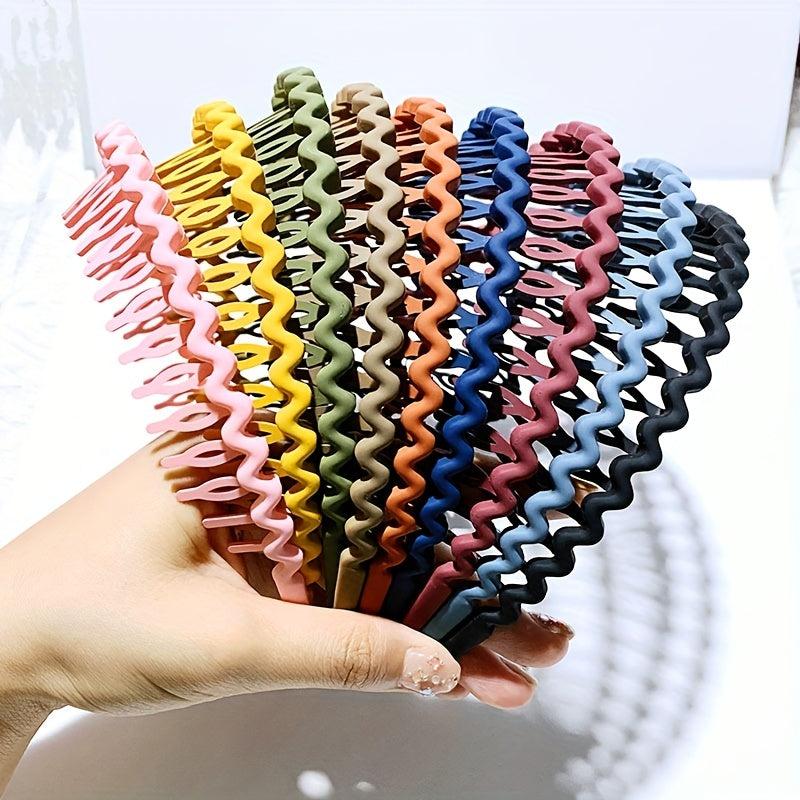 2pcs Solid Teeth Hair Band, Sweet Style Headband for Women Girls