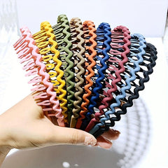2pcs Solid Teeth Hair Band, Sweet Style Headband for Women Girls