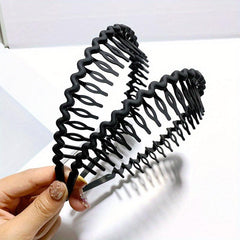 2pcs Solid Teeth Hair Band, Sweet Style Headband for Women Girls