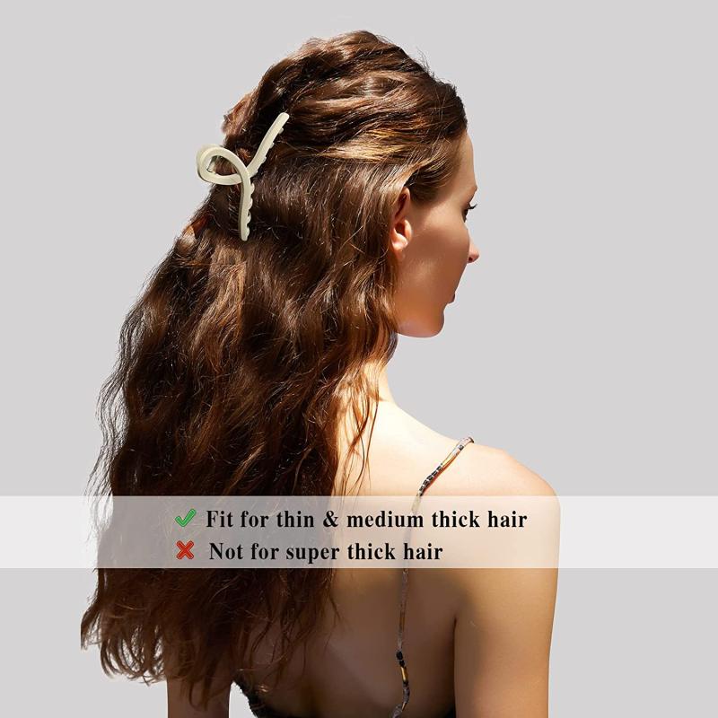 4pcs Matte Solid Hair Clips for Women