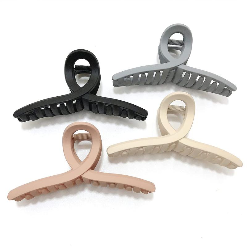 4pcs Matte Solid Hair Clips for Women