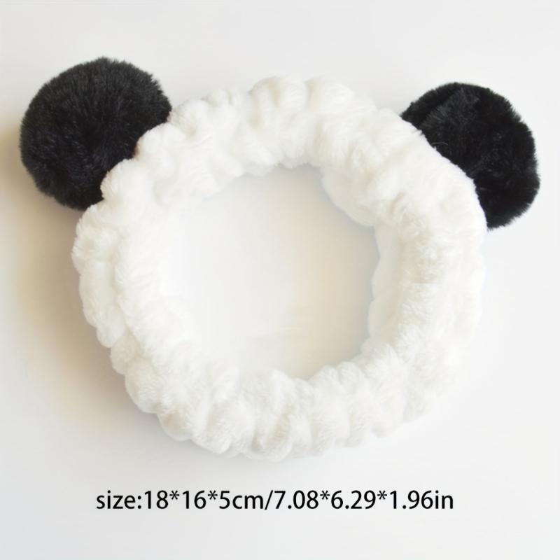 Pink Fur Ball Headband Face Wash Makeup Hairband Functional
