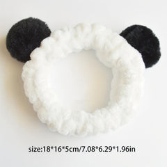 Pink Fur Ball Headband Face Wash Makeup Hairband Functional