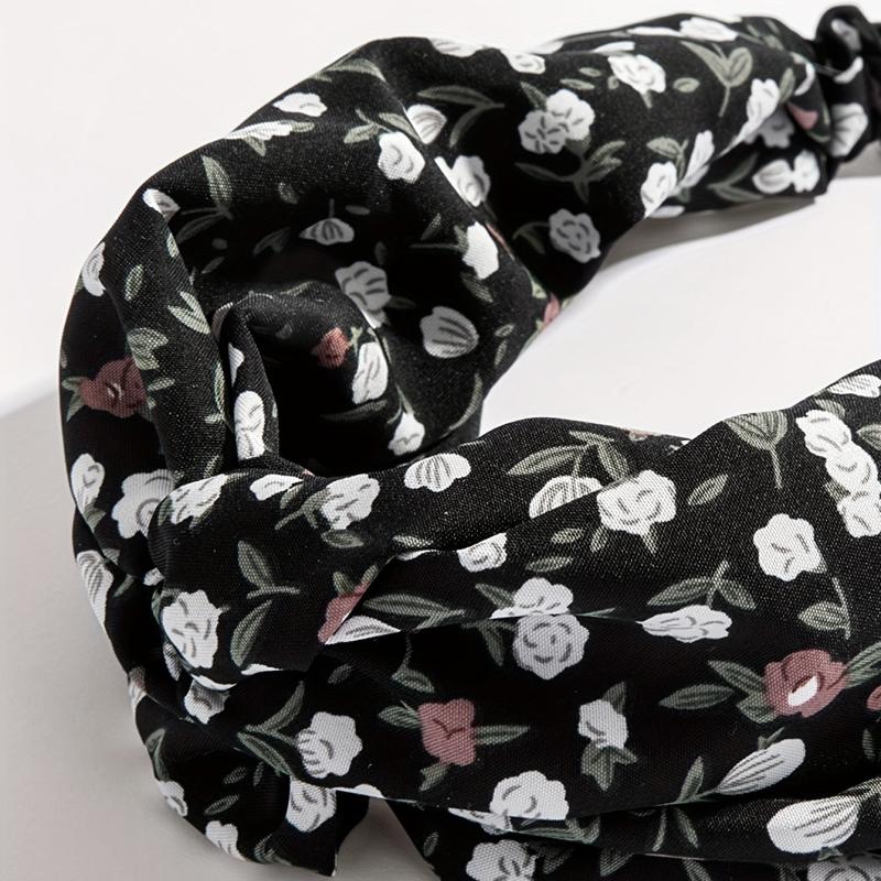 Criss Cross Headband Stretchy Hair Band Floral Printed Hair Band Style Headdress