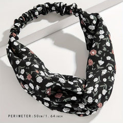 Criss Cross Headband Stretchy Hair Band Floral Printed Hair Band Style Headdress