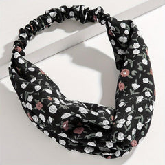 Criss Cross Headband Stretchy Hair Band Floral Printed Hair Band Style Headdress