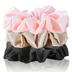 3 Pcs Large Satin Scrunchies Soft Stylish Hair Tie Hair Accessories
